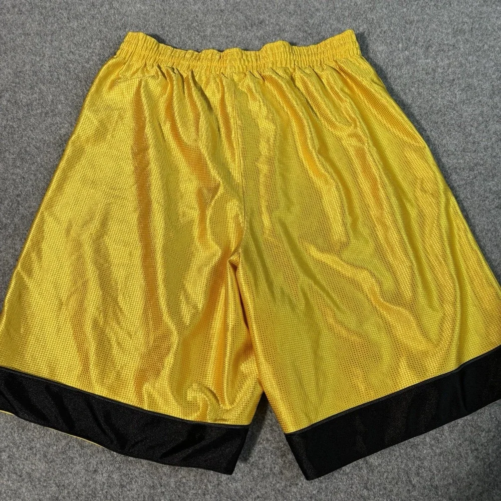 Nike Shorts Men's Large Basketball Yellow‎ Athletic Gym Training Sports Swoosh